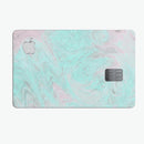 Teal Slate Marble Surface V23 - Premium Protective Decal Skin-Kit for the Apple Credit Card