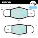 Teal Slate Marble Surface V23 - Made in USA Mouth Cover Unisex Anti-Dust Cotton Blend Reusable & Washable Face Mask with Adjustable Sizing for Adult or Child