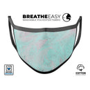 Teal Slate Marble Surface V23 - Made in USA Mouth Cover Unisex Anti-Dust Cotton Blend Reusable & Washable Face Mask with Adjustable Sizing for Adult or Child