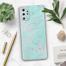 Teal Slate Marble Surface V23 - Premium Vinyl Skin Decal for Samsung Galaxy S25 Ultra, S24, S23, S22 & All Galaxy S Models