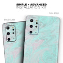 Teal Slate Marble Surface V23 - Premium Vinyl Skin Decal for Samsung Galaxy S25 Ultra, S24, S23, S22 & All Galaxy S Models