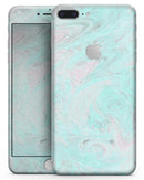 Teal Slate Marble Surface V23 - Skin-kit for the iPhone 8 or 8 Plus