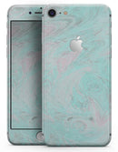 Teal Slate Marble Surface V23 - Skin-kit for the iPhone 8 or 8 Plus