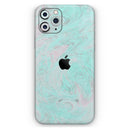 Teal Slate Marble Surface V23 - Protective Skin Wrap & Decal – Compatible with iPhone SE to iPhone 17 Pro Max (All Models)