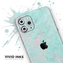 Teal Slate Marble Surface V23 - Protective Skin Wrap & Decal – Compatible with iPhone SE to iPhone 17 Pro Max (All Models)