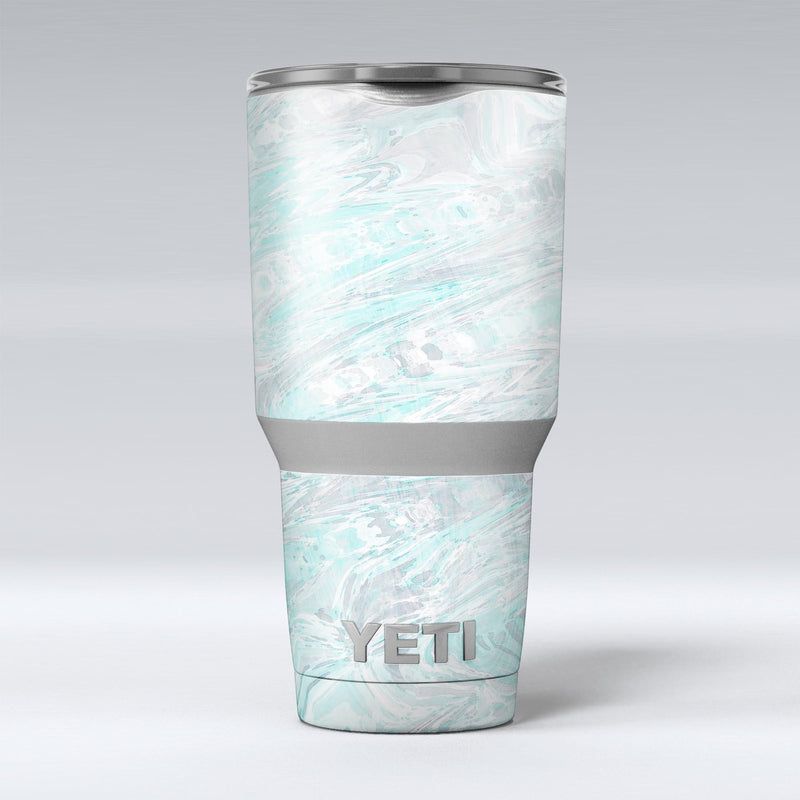 Teal Slate Marble Surface V39 - Skin Decal Vinyl Wrap Kit compatible with the Yeti Rambler Cooler Tumbler Cups