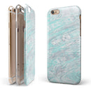 Teal Slate Marble Surface V39 iPhone 6/6s or 6/6s Plus 2-Piece Hybrid INK-Fuzed Case