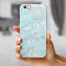 Teal Slate Marble Surface V39 iPhone 6/6s or 6/6s Plus 2-Piece Hybrid INK-Fuzed Case