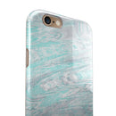 Teal Slate Marble Surface V39 iPhone 6/6s or 6/6s Plus 2-Piece Hybrid INK-Fuzed Case