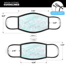 Teal Slate Marble Surface V39 - Made in USA Mouth Cover Unisex Anti-Dust Cotton Blend Reusable & Washable Face Mask with Adjustable Sizing for Adult or Child