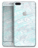 Teal Slate Marble Surface V39 - Skin-kit for the iPhone 8 or 8 Plus
