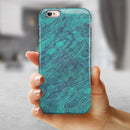 Teal Slate Marble Surface V48 iPhone 6/6s or 6/6s Plus 2-Piece Hybrid INK-Fuzed Case