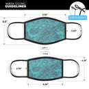 Teal Slate Marble Surface V48 - Made in USA Mouth Cover Unisex Anti-Dust Cotton Blend Reusable & Washable Face Mask with Adjustable Sizing for Adult or Child
