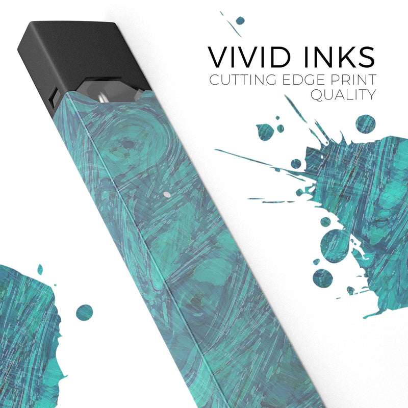 Teal Slate Marble Surface V48 - Premium Decal Protective Skin-Wrap Sticker compatible with the Juul Labs vaping device