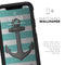 Teal Stripes with Gray Nautical Anchor - Skin Kit for the iPhone OtterBox Cases