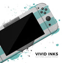 Teal Stripes with Gray Nautical Anchor // Skin Decal Wrap Kit for Nintendo Switch Console & Dock, Joy-Cons, Pro Controller, Lite, 3DS XL, 2DS XL, DSi, or Wii - Vinyl Skin Wrap for Nintendo Switch 2, OLED, Lite, Pro Controller, Wii & Classic Handhelds