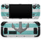 Teal Stripes with Gray Nautical Anchor // Full Body Skin Decal Wrap Kit for the Steam Deck handheld gaming computer