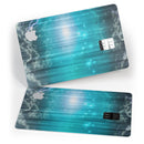 Teal Twilight Zone with Strikes of Lightening - Premium Protective Decal Skin-Kit for the Apple Credit Card