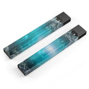 Teal Twilight Zone with Strikes of Lightening - Premium Decal Protective Skin-Wrap Sticker compatible with the Juul Labs vaping device