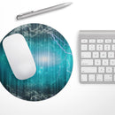 Teal Twilight Zone with Strikes of Lightening// WaterProof Rubber Foam Backed Anti-Slip Mouse Pad for Home Work Office or Gaming Computer Desk