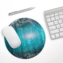 Teal Twilight Zone with Strikes of Lightening// WaterProof Rubber Foam Backed Anti-Slip Mouse Pad for Home Work Office or Gaming Computer Desk