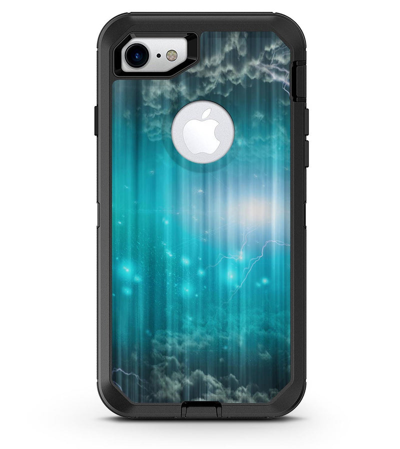 Teal Twilight Zone with Strikes of Lightening - iPhone 7 or 8 OtterBox Case & Skin Kits