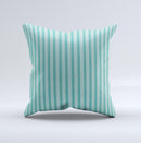 Teal Vintage Stripe Pattern v7 ink-Fuzed Decorative Throw Pillow
