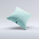 Teal Vintage Stripe Pattern v7 ink-Fuzed Decorative Throw Pillow