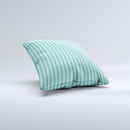 Teal Vintage Stripe Pattern v7 ink-Fuzed Decorative Throw Pillow