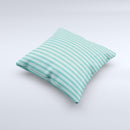 Teal Vintage Stripe Pattern v7 ink-Fuzed Decorative Throw Pillow