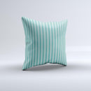 Teal Vintage Stripe Pattern v7 ink-Fuzed Decorative Throw Pillow
