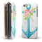 Teal Watercolor Floral Anchor iPhone 6/6s or 6/6s Plus 2-Piece Hybrid INK-Fuzed Case