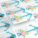 Teal Watercolor Floral Anchor - Premium Protective Decal Skin-Kit for the Apple Credit Card