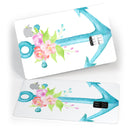 Teal Watercolor Floral Anchor - Premium Protective Decal Skin-Kit for the Apple Credit Card