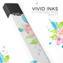 Teal Watercolor Floral Anchor - Premium Decal Protective Skin-Wrap Sticker compatible with the Juul Labs vaping device