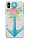 Teal Watercolor Floral Anchor - iPhone X Clipit Case