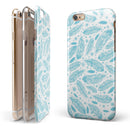Teal Zendoodle Feathers iPhone 6/6s or 6/6s Plus 2-Piece Hybrid INK-Fuzed Case