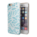 Teal Zendoodle Feathers iPhone 6/6s or 6/6s Plus 2-Piece Hybrid INK-Fuzed Case