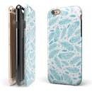 Teal Zendoodle Feathers iPhone 6/6s or 6/6s Plus 2-Piece Hybrid INK-Fuzed Case