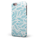 Teal Zendoodle Feathers iPhone 6/6s or 6/6s Plus 2-Piece Hybrid INK-Fuzed Case