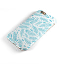 Teal Zendoodle Feathers iPhone 6/6s or 6/6s Plus 2-Piece Hybrid INK-Fuzed Case