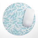 Teal Zendoodle Feathers// WaterProof Rubber Foam Backed Anti-Slip Mouse Pad for Home Work Office or Gaming Computer Desk