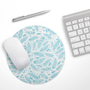 Teal Zendoodle Feathers// WaterProof Rubber Foam Backed Anti-Slip Mouse Pad for Home Work Office or Gaming Computer Desk
