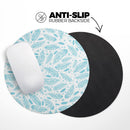 Teal Zendoodle Feathers// WaterProof Rubber Foam Backed Anti-Slip Mouse Pad for Home Work Office or Gaming Computer Desk