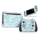 Teal Zendoodle Feathers // Skin Decal Wrap Kit for Nintendo Switch Console & Dock, Joy-Cons, Pro Controller, Lite, 3DS XL, 2DS XL, DSi, or Wii - Vinyl Skin Wrap for Nintendo Switch 2, OLED, Lite, Pro Controller, Wii & Classic Handhelds