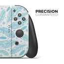Teal Zendoodle Feathers // Skin Decal Wrap Kit for Nintendo Switch Console & Dock, Joy-Cons, Pro Controller, Lite, 3DS XL, 2DS XL, DSi, or Wii - Vinyl Skin Wrap for Nintendo Switch 2, OLED, Lite, Pro Controller, Wii & Classic Handhelds