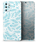 Teal Zendoodle Feathers - Premium Vinyl Skin Decal for Samsung Galaxy S25 Ultra, S24, S23, S22 & All Galaxy S Models