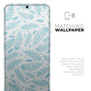 Teal Zendoodle Feathers - Premium Vinyl Skin Decal for Samsung Galaxy S25 Ultra, S24, S23, S22 & All Galaxy S Models