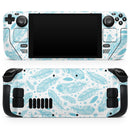 Teal Zendoodle Feathers // Full Body Skin Decal Wrap Kit for the Steam Deck handheld gaming computer