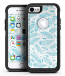 Teal Zendoodle Feathers - iPhone 7 or 7 Plus Commuter Case Skin Kit